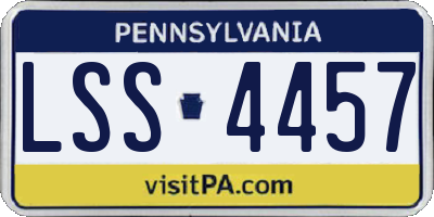 PA license plate LSS4457