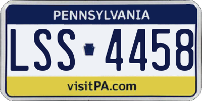 PA license plate LSS4458