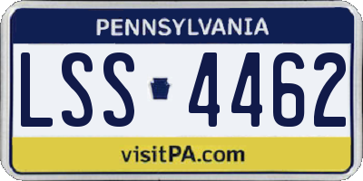 PA license plate LSS4462