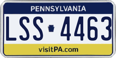 PA license plate LSS4463