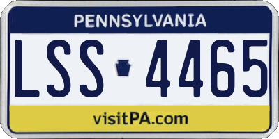 PA license plate LSS4465