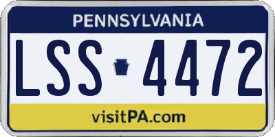 PA license plate LSS4472