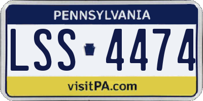 PA license plate LSS4474
