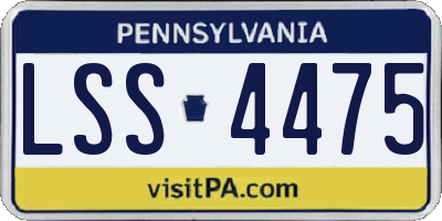 PA license plate LSS4475