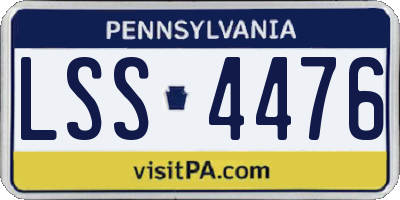 PA license plate LSS4476
