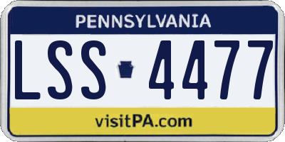 PA license plate LSS4477