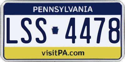 PA license plate LSS4478