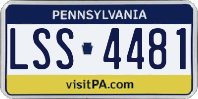PA license plate LSS4481