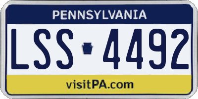 PA license plate LSS4492