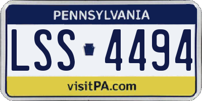 PA license plate LSS4494