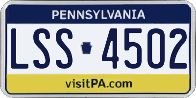 PA license plate LSS4502