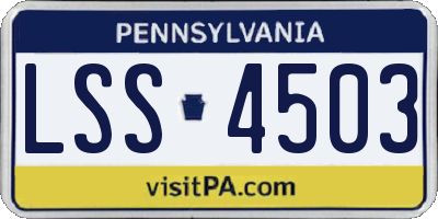 PA license plate LSS4503