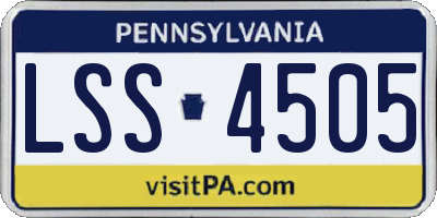 PA license plate LSS4505