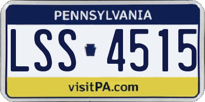 PA license plate LSS4515