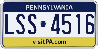 PA license plate LSS4516