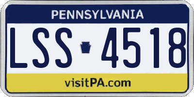 PA license plate LSS4518