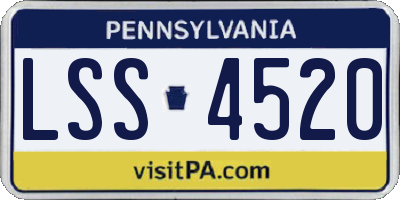 PA license plate LSS4520