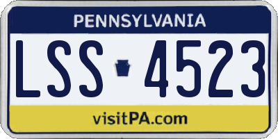 PA license plate LSS4523