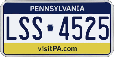 PA license plate LSS4525