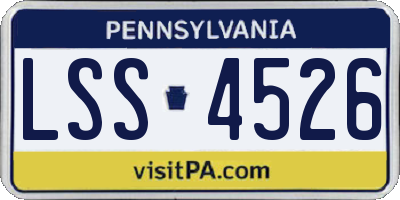 PA license plate LSS4526