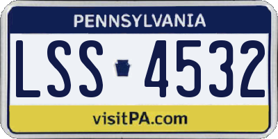 PA license plate LSS4532