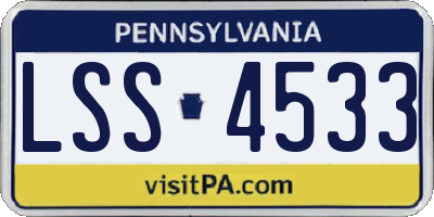 PA license plate LSS4533