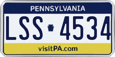 PA license plate LSS4534