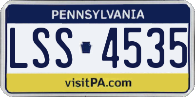 PA license plate LSS4535