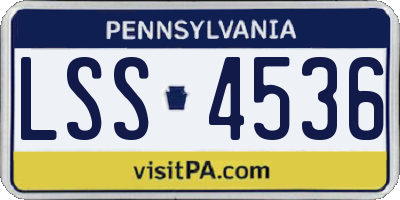 PA license plate LSS4536