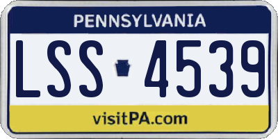 PA license plate LSS4539