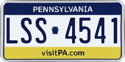 PA license plate LSS4541