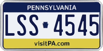PA license plate LSS4545
