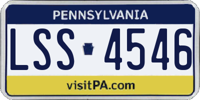 PA license plate LSS4546