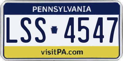 PA license plate LSS4547