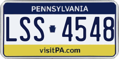 PA license plate LSS4548