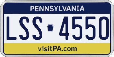 PA license plate LSS4550