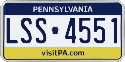 PA license plate LSS4551