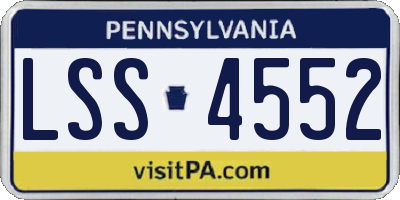 PA license plate LSS4552