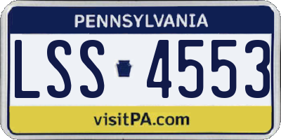 PA license plate LSS4553