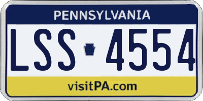 PA license plate LSS4554