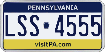 PA license plate LSS4555