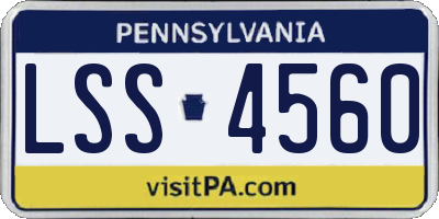PA license plate LSS4560