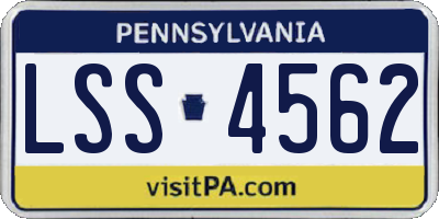 PA license plate LSS4562
