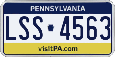 PA license plate LSS4563