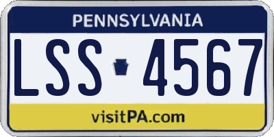 PA license plate LSS4567