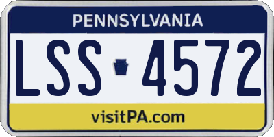 PA license plate LSS4572