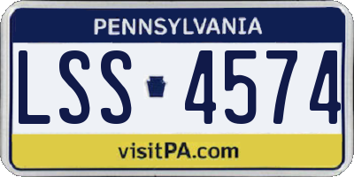 PA license plate LSS4574