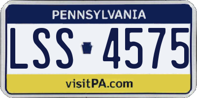 PA license plate LSS4575