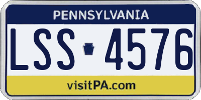 PA license plate LSS4576
