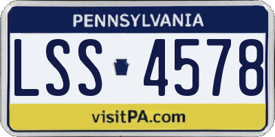 PA license plate LSS4578